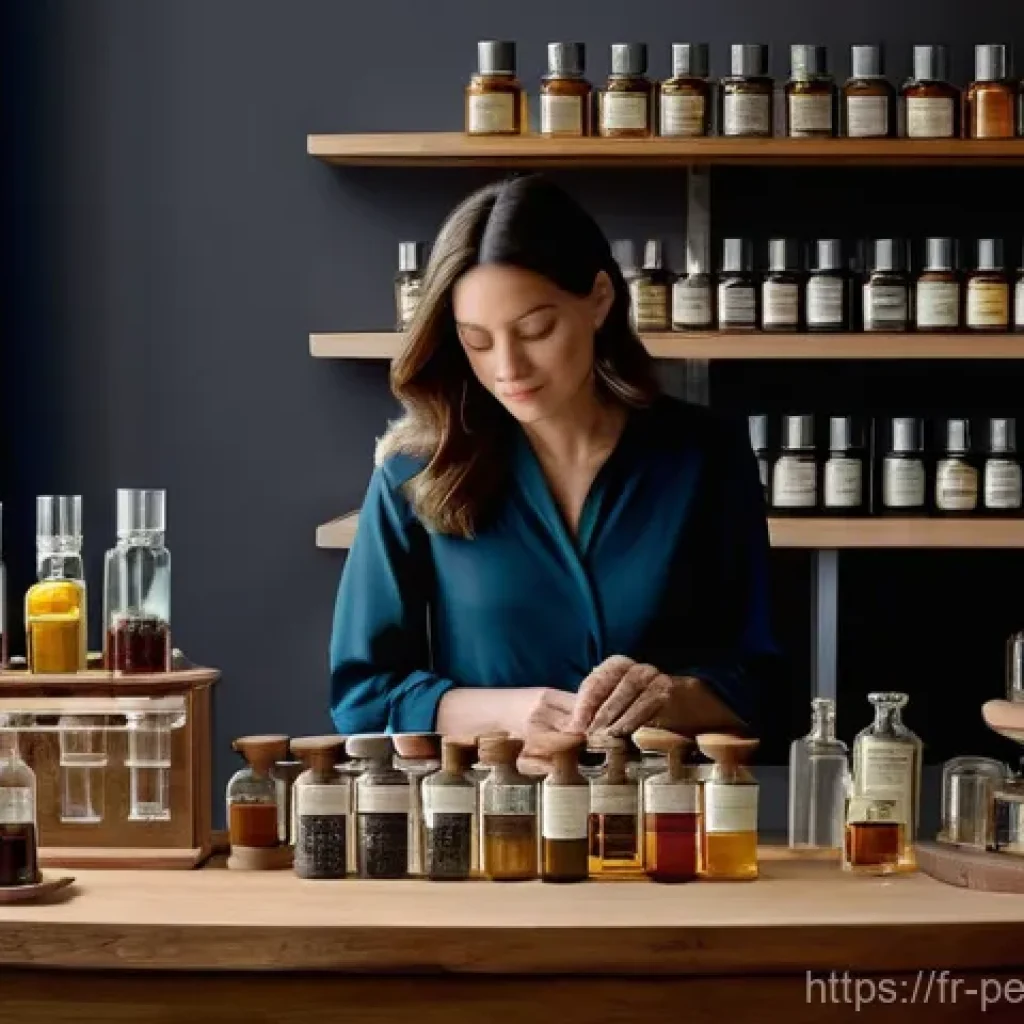 향수 제조사 인터뷰 - **"The Olfactive Architect"**: A sophisticated French perfumer, a woman in her late 30s or early 40s...