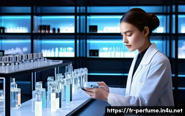 향수 기획 및 디자인 - **Prompt 1: The AI-Assisted Perfumer's Atelier**
    "A sophisticated, brightly lit perfume laborato...