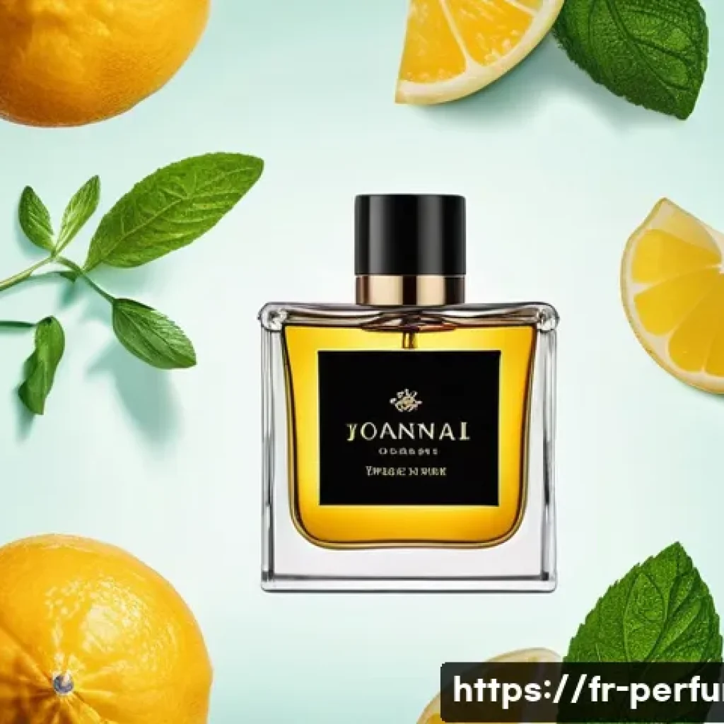 향수 성분 분석 - A luxurious perfume composition scene showcasing the three main fragrance notes: top, heart, and bas...