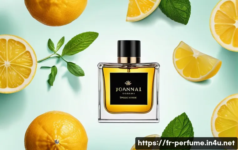 향수 성분 분석 - A luxurious perfume composition scene showcasing the three main fragrance notes: top, heart, and bas...