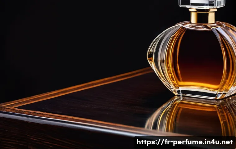 향수의 유통 기한 - A close-up artistic shot of an elegant vintage perfume bottle resting inside a soft, dark velvet-lin...